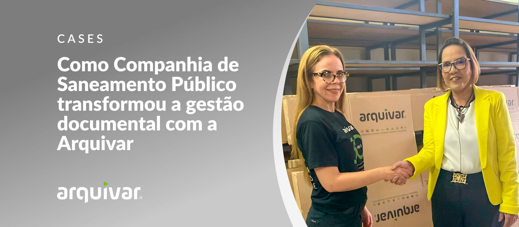 Na foto, Viviane Tavares da Arquivar Belém com representante da companhia pública de saneamento.