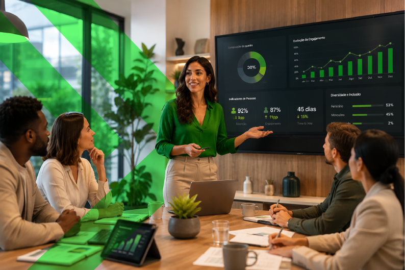 RH Digital com dashboard de dados e gestão estratégica de pessoas.