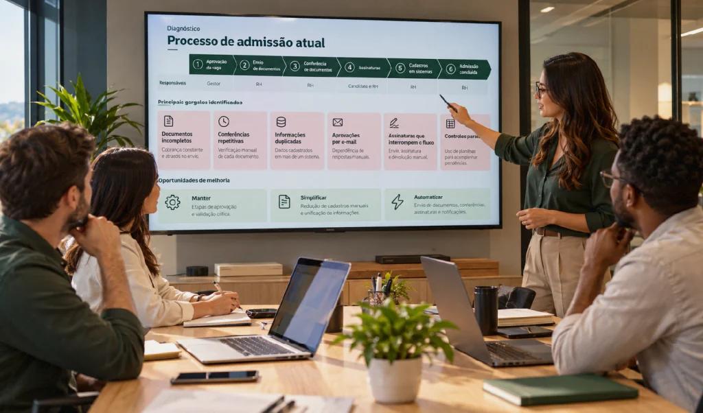 Admissão digital com etapas e documentos integrados em um único processo